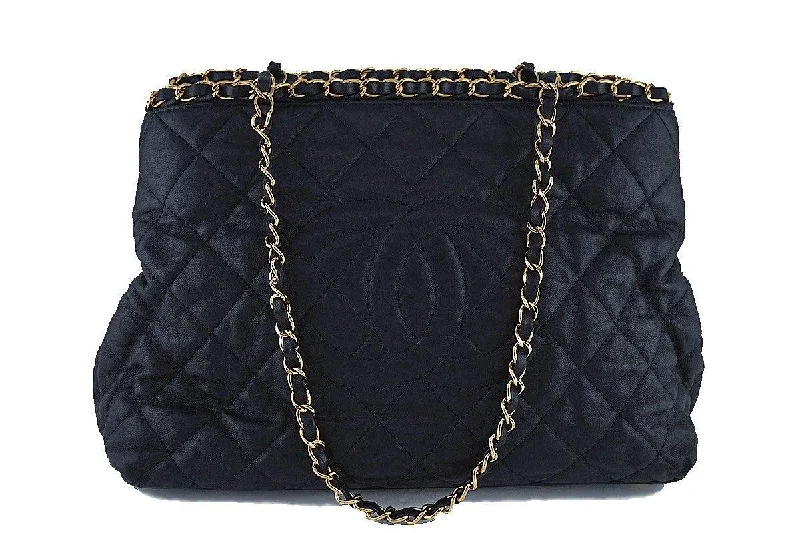 Chanel bags available at online luxury retaileChanel Black Quilted Timeless Chain Around Grand Shopping Tote GST Bag