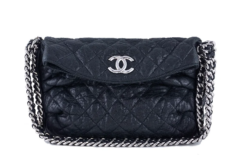 Chanel bags for women who appreciate fine craftsmanshipChanel Black Quilted Ultimate Soft Chain Around Hobo Tote Bag