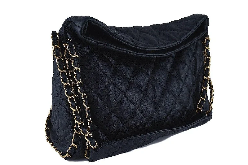 Chanel bags with classic and elegant designsChanel Black Quilted Ultimate Soft Chain Around Hobo Tote Bag