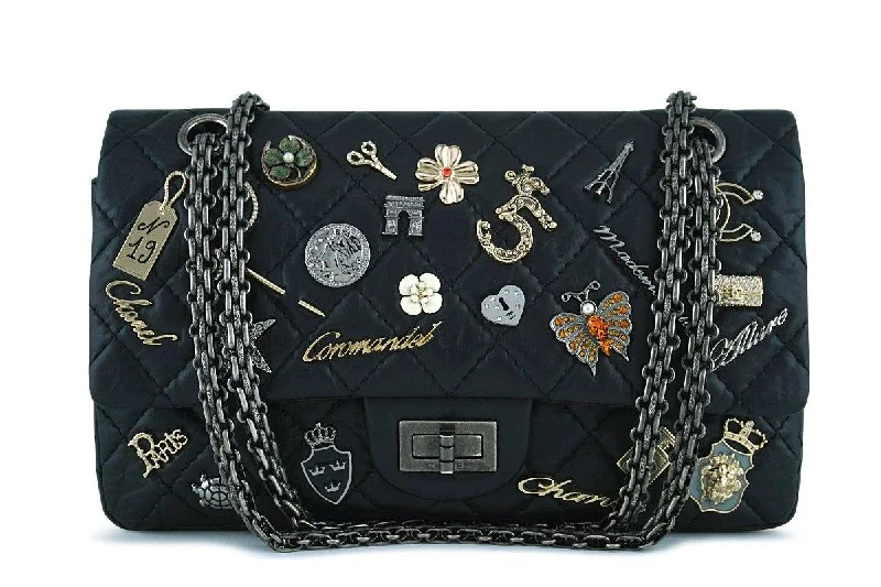 Chanel bags with classic and elegant designsChanel Black Rare Lucky Charms Classic Reissue 2.55 Flap 225 Bag