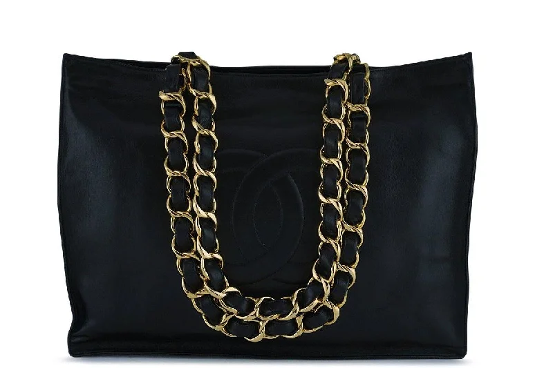 Chanel bags in luxury boutiques worldwideChanel Black Vintage Chunky Chain Shopper Tote Bag 24k Gold Plated