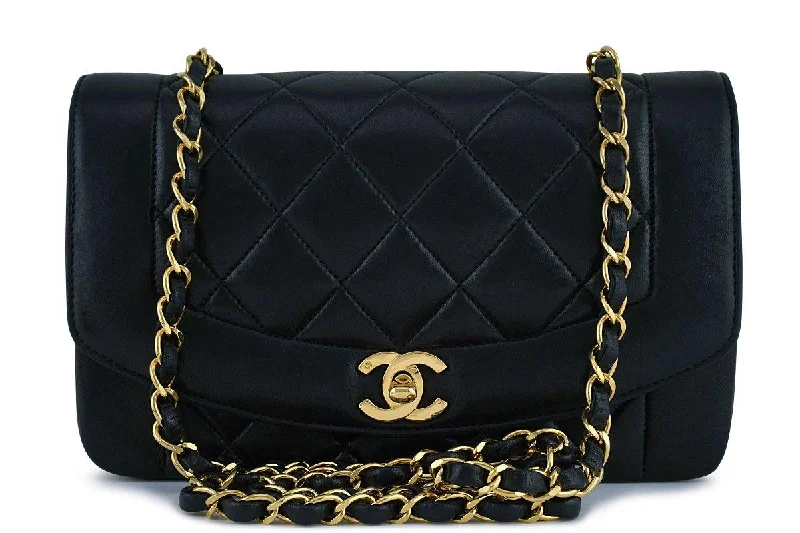 Chanel bags for women who appreciate fine craftsmanshipChanel Black Vintage Quilted Classic "Diana" Shoulder Flap Bag