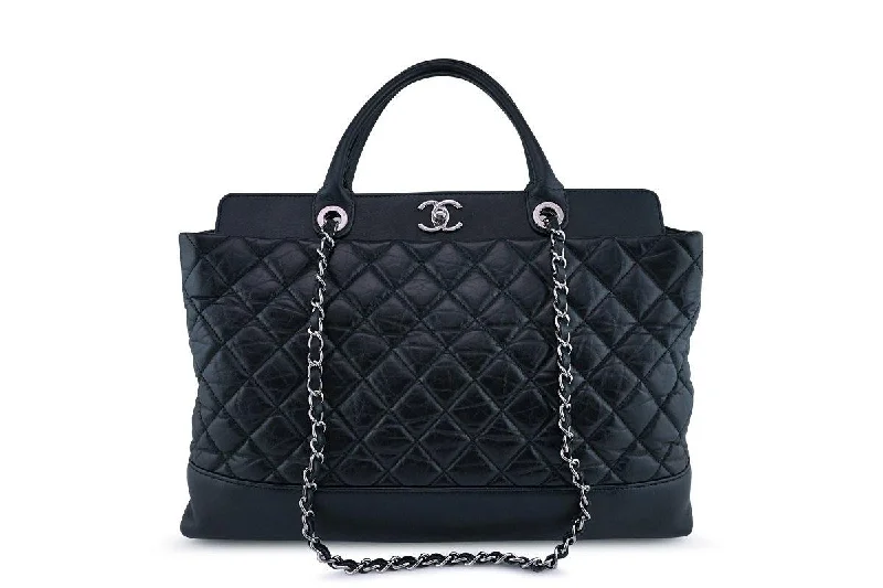 Chanel bags with iconic stitching detailsChanel Black XL Quilted Classic Executive 2-way Tote Bag