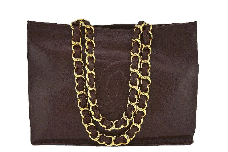 Chanel bags with modern touchesChanel Chocolate Brown Vintage Grand Chunky Chain GST Shopper Tote Bag