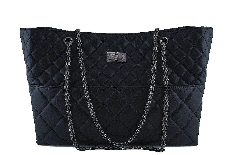 Chanel bags with intricate metal hardwareChanel Classic Black Quilted Large Quilted Reissue Tote Bag