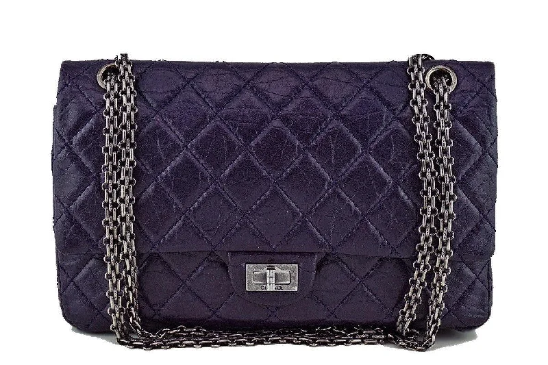 Chanel bags with classic and elegant designsChanel Dark Purple Distressed Calf 226 Classic Reissue 2.55 Flap Bag