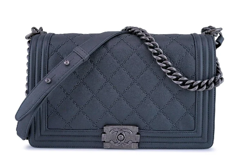 Chanel Colorful Handbag for Spring OutfitsChanel Gray Boy Classic Flap, Medium Calfskin Bag