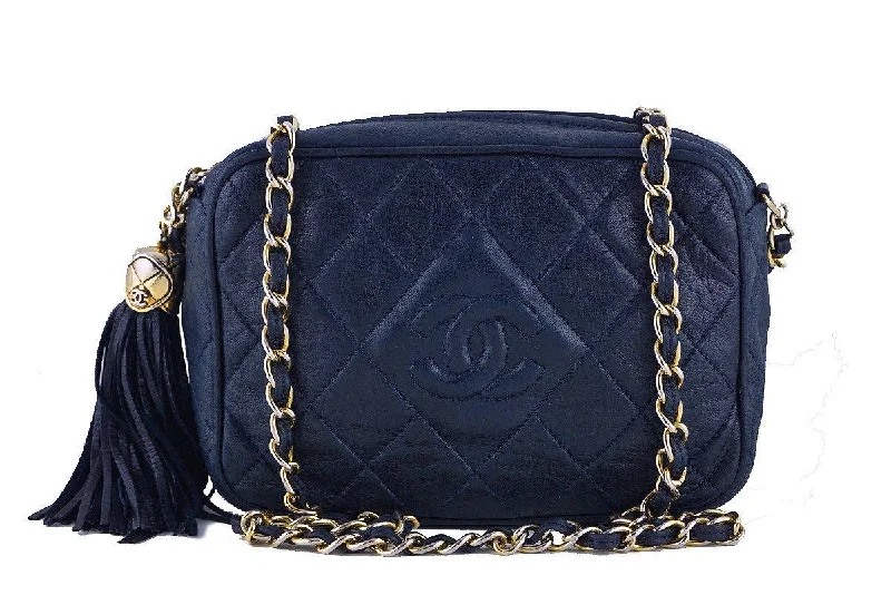 Chanel Colorful Handbag for Spring OutfitsChanel Navy Blue Small Mini Lambskin Classic Quilted Camera Case Bag