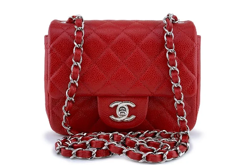 Chanel bags with exclusive seasonal releasesChanel Red Caviar Classic Quilted Square Mini 2.55 Flap Bag SHW