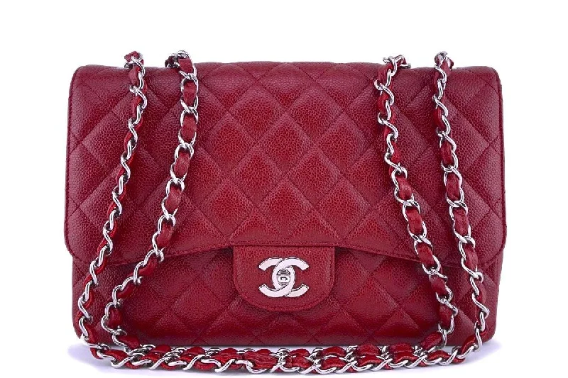 Chanel bags that pair perfectly with any outfitChanel Red Caviar Jumbo 2.55 Classic Flap Bag SHW