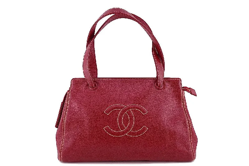 Chanel bags available in bold colors and patternsChanel Red Caviar Shopper Logo Tote Bag