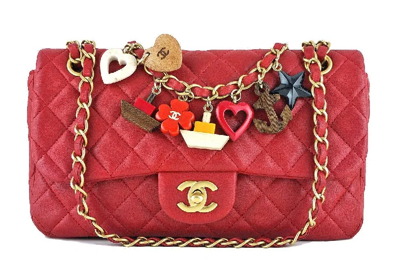 Chanel bags available at online luxury retaileChanel Red Marine Charms Medium Classic Lambskin Flap Bag