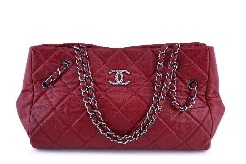 Chanel bags sale 2025Chanel Red Soft Caviar Cells Quilted Shopper Tote Bag