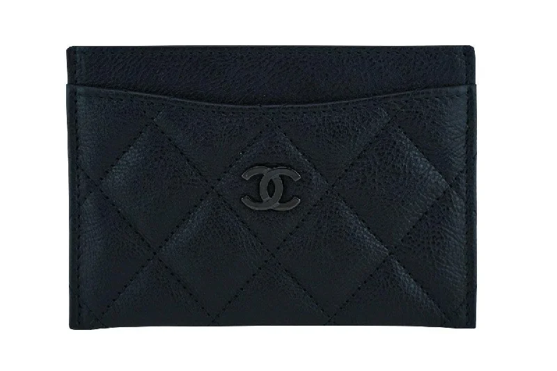 Chanel Black Handbag for Business MeetingsChanel So Black Slim Card Holder Case Wallet Bag