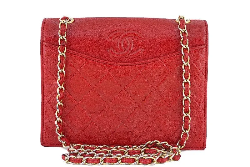 Chanel bags with exclusive seasonal designs and materialsChanel Vintage Red Quilted Small Lambskin Vintage Logo Classic Flap Bag