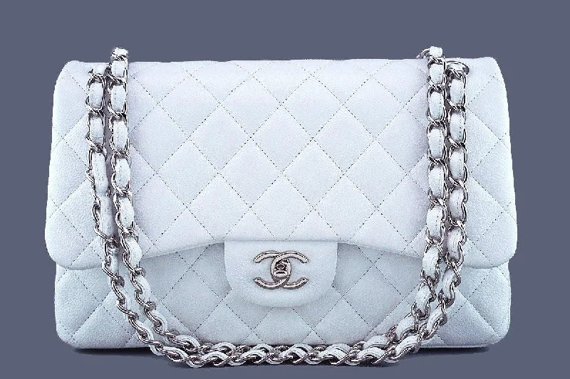 Chanel Luxury Handbag for High - End EventsChanel White Caviar Jumbo 2.55 Classic Double Flap Bag SHW