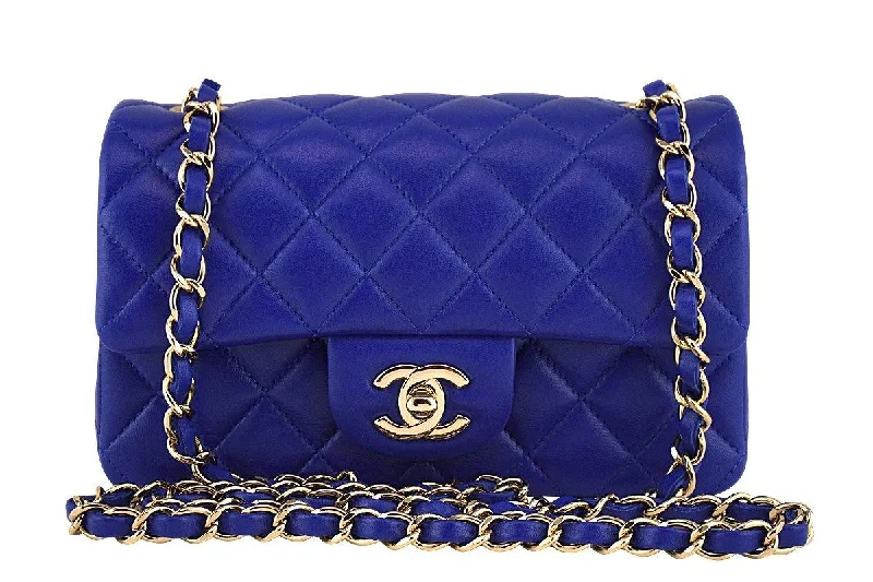 Chanel Vintage Inspired Handbag for Retro LoversNew 17B Chanel Blue Electric Classic Quilted Mini 2.55 Flap Bag GHW