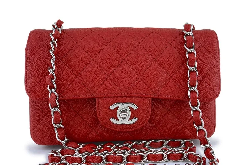 Chanel bags with the perfect balance of luxury and functionalityNew 18C Chanel Red Classic Quilted Rectangular Mini 2.55 Flap Bag SHW