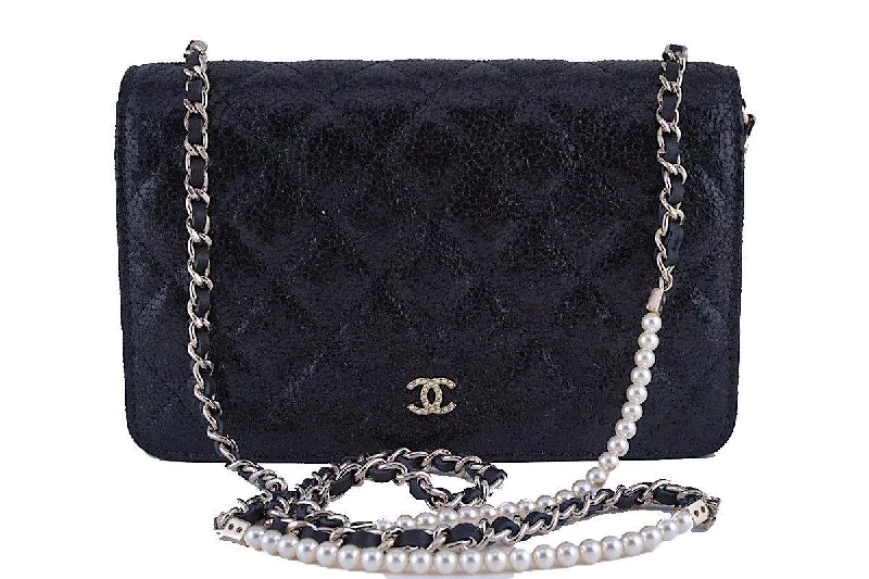 Chanel bags sale 2025NIB Chanel Black Rare Fantasy Pearls Wallet on Chain WOC Flap Bag