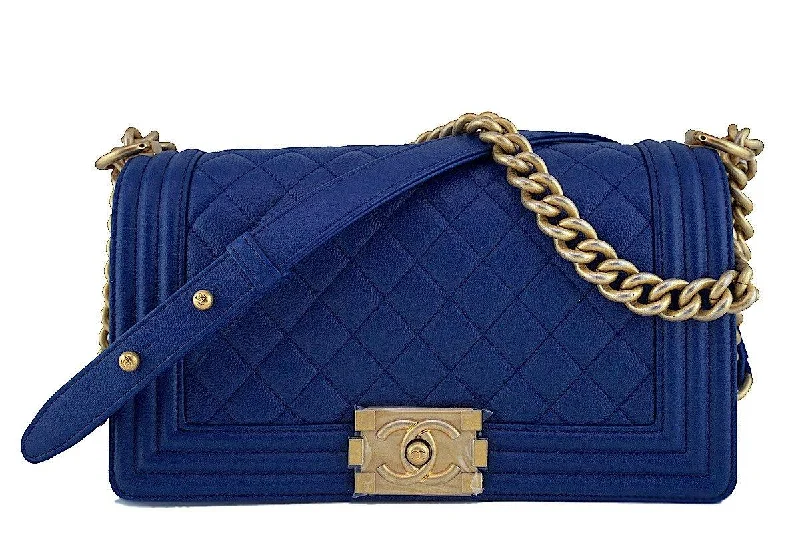 Chanel classicNIB Chanel Blue Boy Classic Flap, Medium Caviar Bag GHW