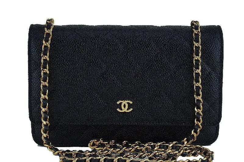 Chanel Limited Edition Handbag for CollectorsNIB Chanel Caviar Black Classic Quilted WOC Wallet on Chain Flap Bag, GHW