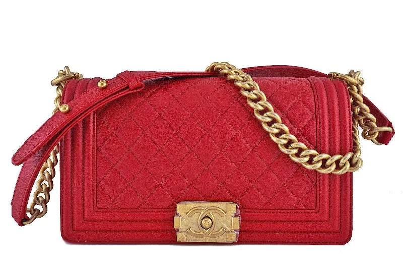 Chanel Lightweight Handbag for Daily ErrandsNIB Chanel Red Boy Classic Flap, Medium Caviar Bag GHW