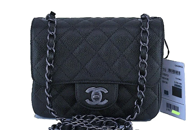 Chanel bags perfect for everyday elegNWT 17S Chanel Charcoal Gray Classic Quilted Square Mini 2.55 Flap Bag