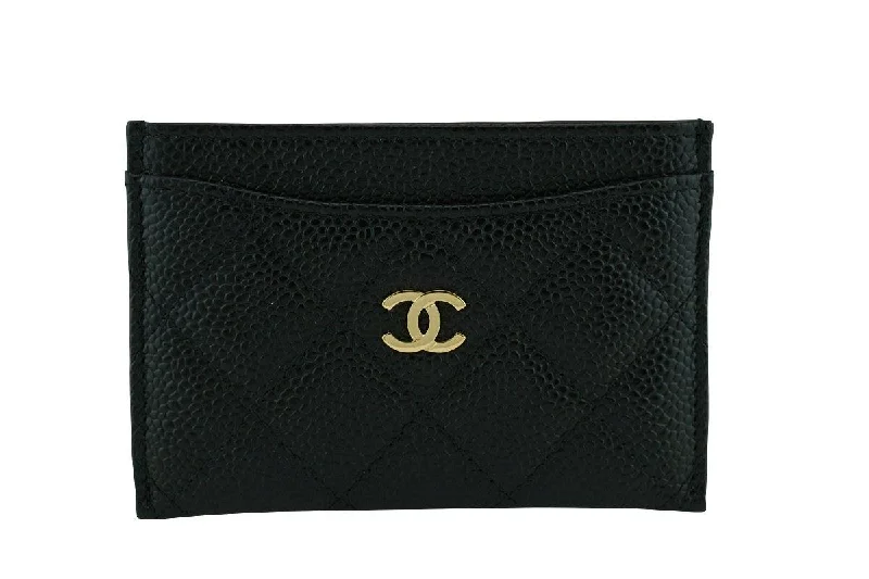 Chanel Colorful Handbag for Spring OutfitsNWT Chanel Black Caviar Classic Slim Card Holder Case Wallet