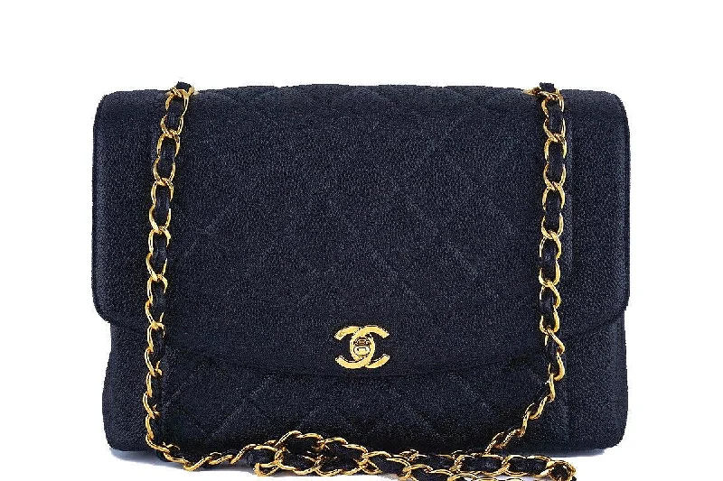 Chanel Colorful Handbag for Spring OutfitsRare 11" Chanel Black Vintage Quilted Classic Diana Shoulder Flap Bag 62047