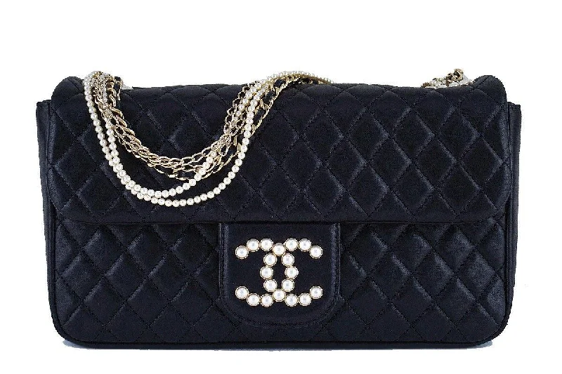 Chanel bags for those who value investment piecesRare Chanel Black Westminster Pearl Classic Quilted Flap Bag