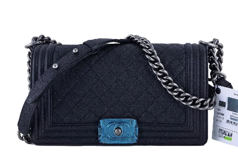 Chanel leather bags for everydNWT 16S Chanel Black Le Boy Classic Flap, Medium Caviar Bag