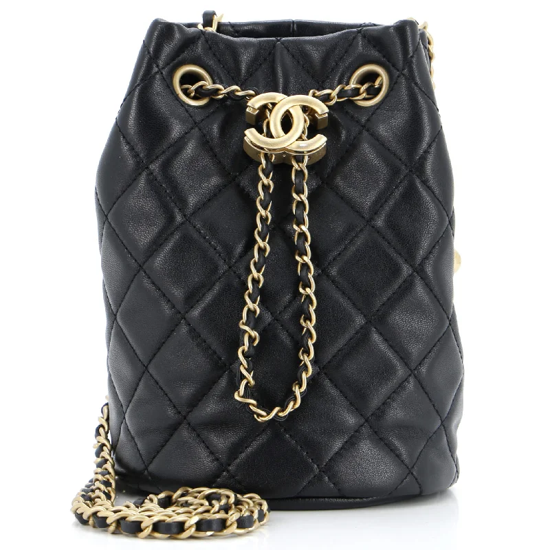 Pearl Crush Bucket Bag Quilted Lambskin