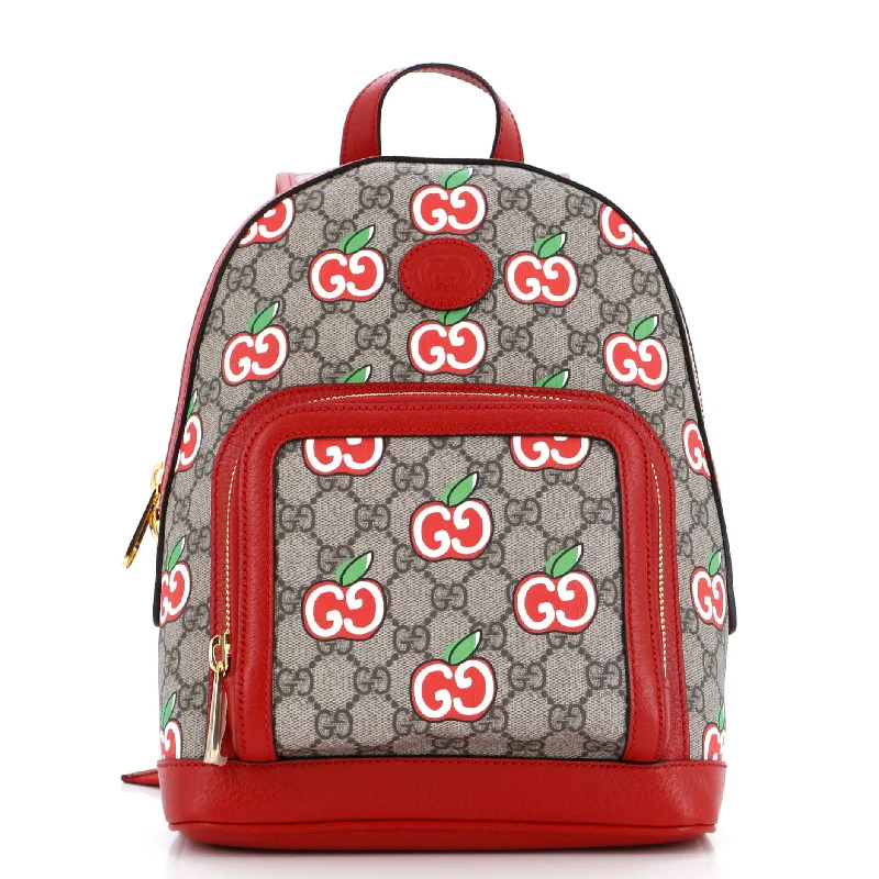 Zip Pocket Backpack Printed GG Coated Canvas Small