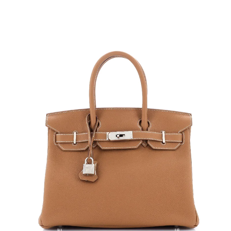 Hermes Birkin Bags with a Snap - Fastened Front Pocket for Easy AccessBirkin Handbag Gold Togo with Palladium Hardware 30