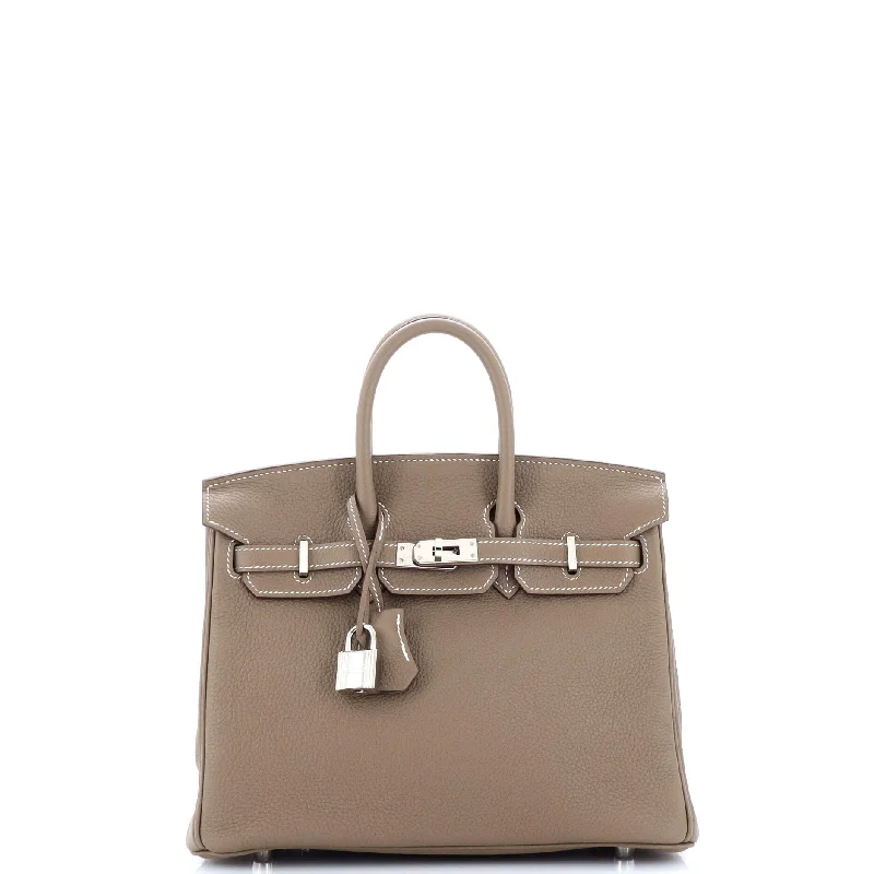 Hermes Birkin Bags with a Detachable Shoulder Pad for ComfortBirkin Handbag Grey Togo with Palladium Hardware 25