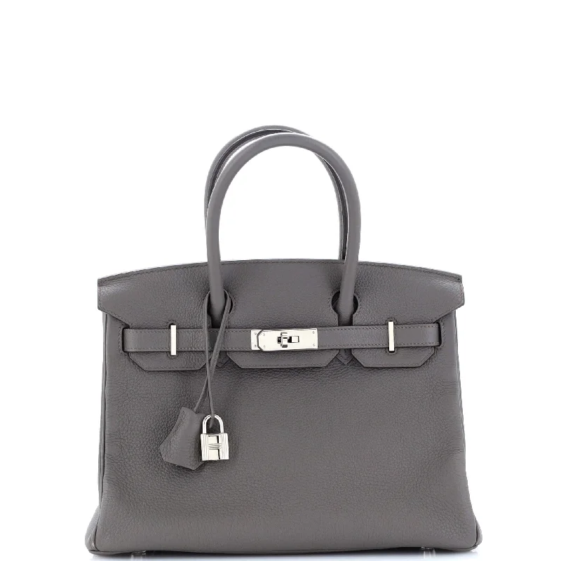 Hermes Birkin Bags with a Contrast - Stitched Handle for Added StyleBirkin Handbag Grey Togo with Palladium Hardware 30