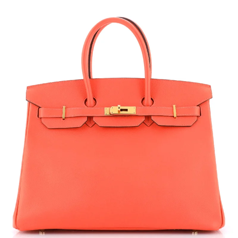 Hermes Birkin Bags with a Detachable Mobile Phone HolderBirkin Handbag Rouge Pivoine Epsom with Gold Hardware 35