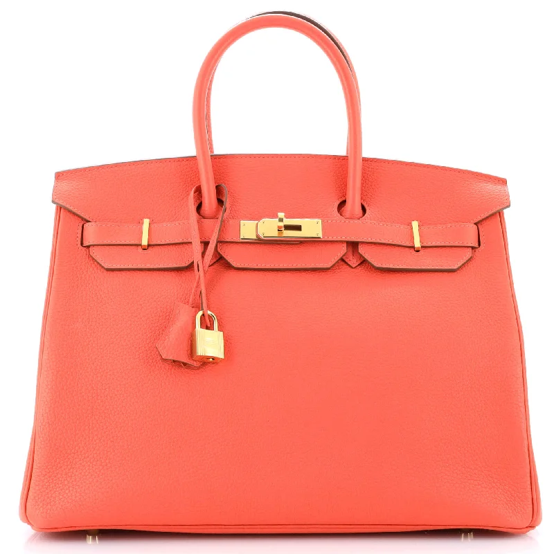 Hermes Birkin Bags in a Soft Coral Pink for a Feminine and Playful VibeBirkin Handbag Rouge Pivoine Togo with Gold Hardware 35