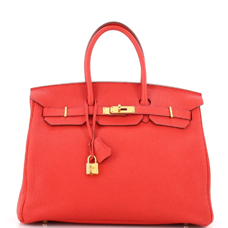 Hermes Birkin Bags with a Removable Coin Purse AttachmentBirkin Handbag Geranium Togo with Gold Hardware 35