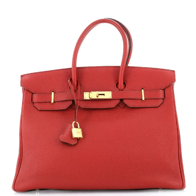 Hermes Birkin Bags in Exotic Python Leather for a Unique LookBirkin Handbag Rouge Garance Togo with Gold Hardware 35