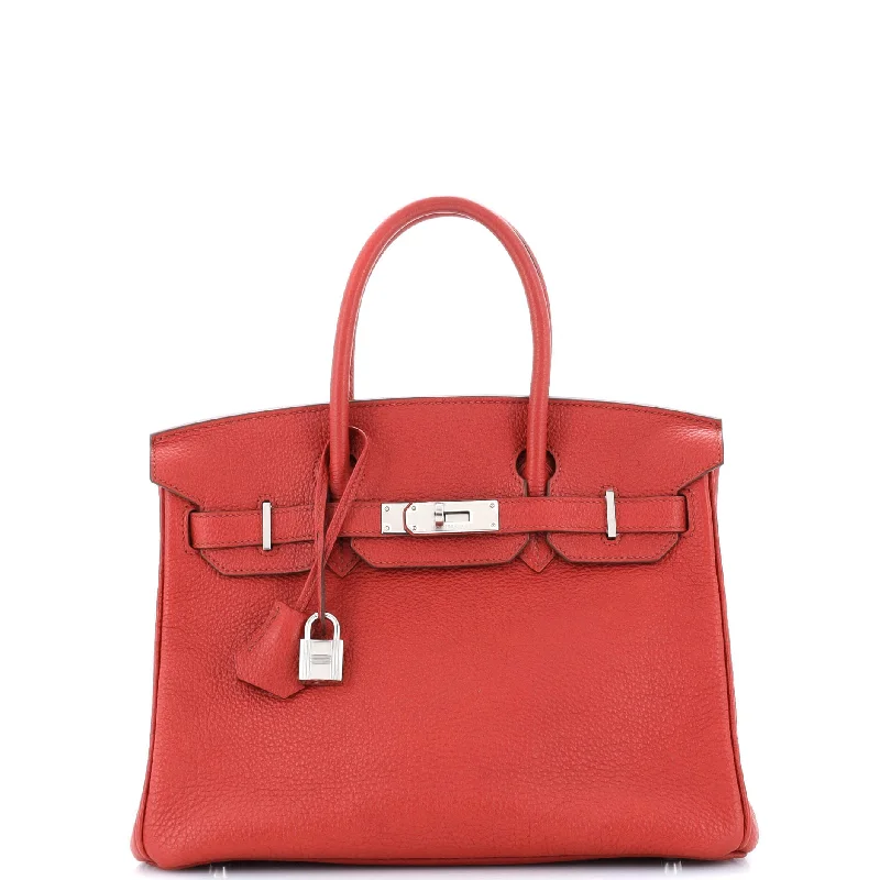 Hermes Birkin Bags in a Shiny Patent Leather Finish for a Glossy LookBirkin Handbag Rouge Garance Togo with Palladium Hardware 30