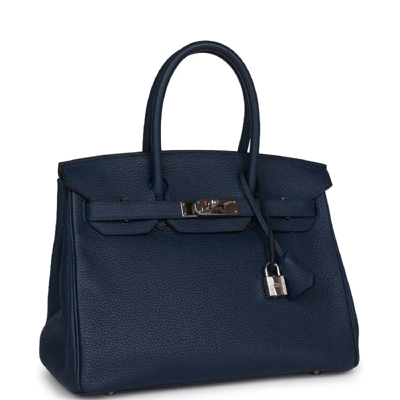 Hermes Birkin Bags with a Hidden Magnetic Closure for Discreet SecurityHermes Birkin 30 Bleu Saphir Verso Togo Palladium Hardware