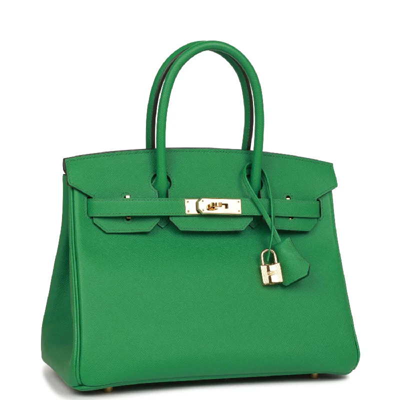 Hermes Birkin Bags in Smooth Box Calf Leather for a Timeless AestheticHermes Birkin 30 Cactus Epsom Gold Hardware