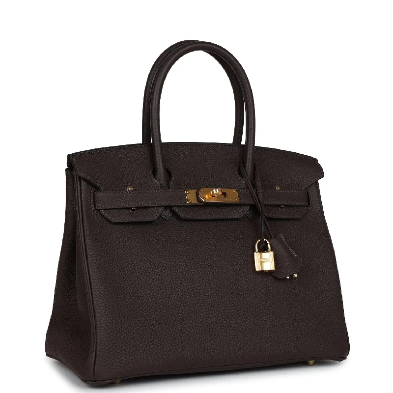 Hermes Birkin Bags in a Deep Burgundy for a Rich and Sumptuous AppearanceHermes Birkin 30 Ebene Togo Gold Hardware