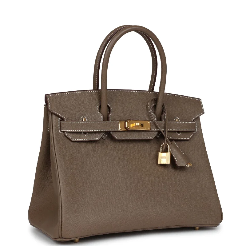 Hermes Birkin Bags with a Magnetic - Closure Interior PocketHermes Birkin 30 Etoupe Epsom Gold Hardware