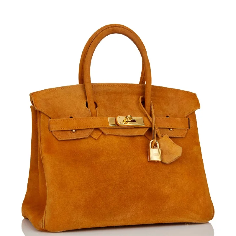 Hermes Birkin Bags with a Textured Taurillon Clemence LeatherVintage Hermes Birkin 30 Orange H Doblis Gold Hardware