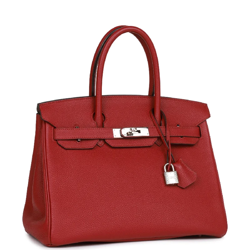 Hermes Birkin Bags with a Woven Leather Strap DetailHermes Birkin 30 Rouge Imperial Togo Palladium Hardware