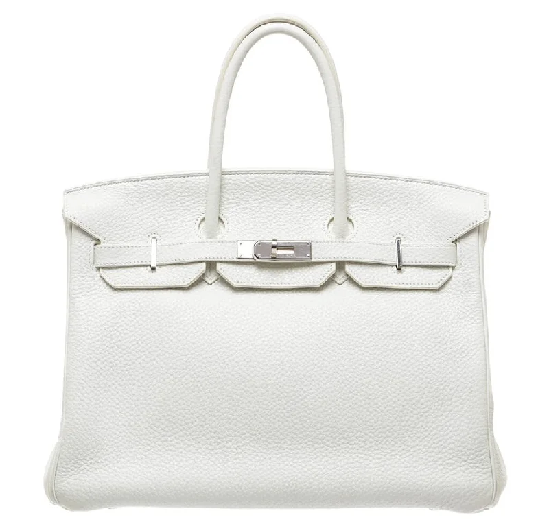 Hermes Birkin Bags with a Braided Leather Handle for a Bohemian TouchHermès Togo Birkin Bag 35cm White