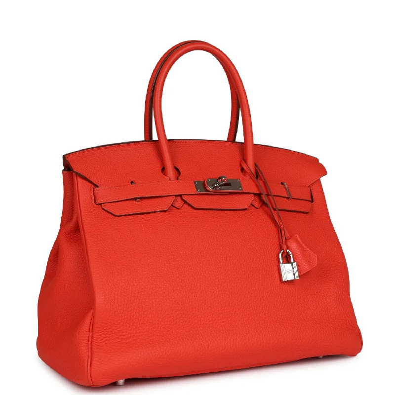 Hermes Birkin Bags with a Reinforced Bottom Panel for LongevityHermes Birkin 35 Capucine Clemence Palladium Hardware