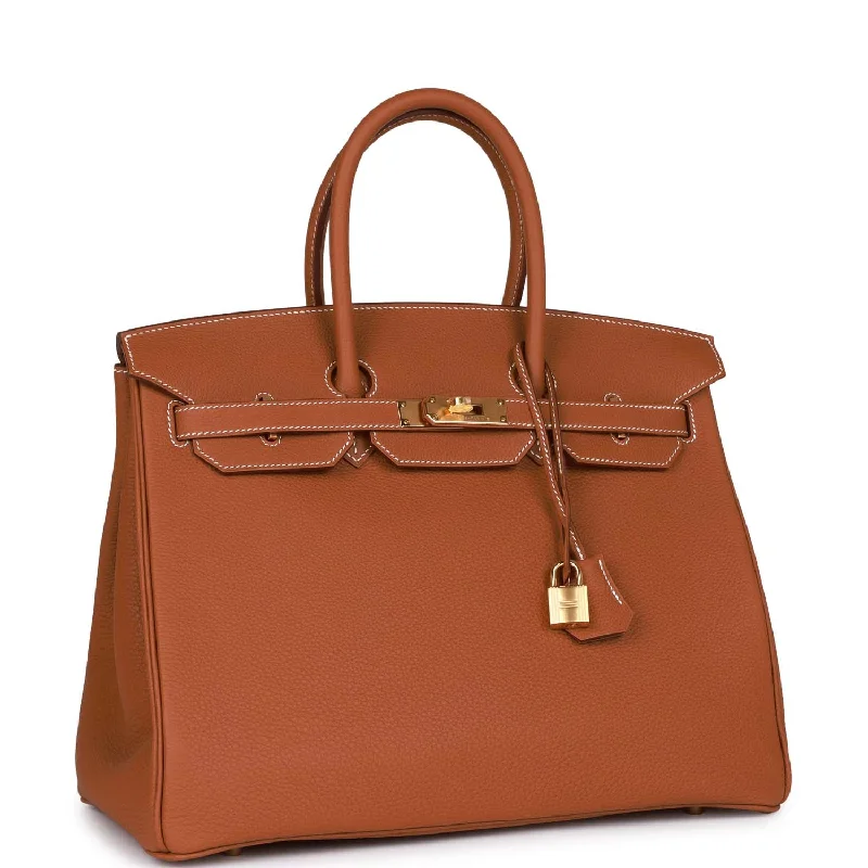 Hermes Birkin Bags with Custom - Engraved Hardware for PersonalizationHermes Birkin 35 Gold Togo Gold Hardware